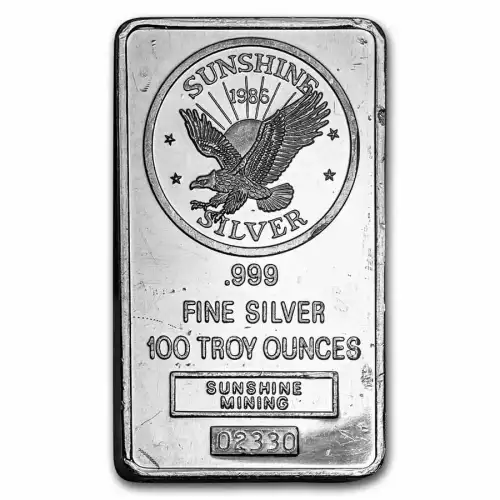 100oz Sunshine Mint Silver BAR