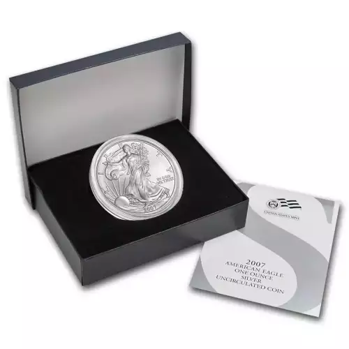 2007- 1 oz Burnished American Silver Eagle (w/Box & COA) 