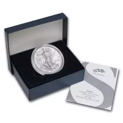2008-W 1 oz Burnished American Silver Eagle (w/Box & COA) 