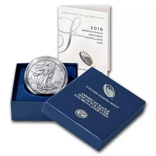 2018-W 1 oz Burnished American Silver Eagle (w/Box & COA)  (2)