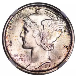 Dimes---Winged Liberty Head or Mercury 1916-1945 -Silver- 1 Dime (4)